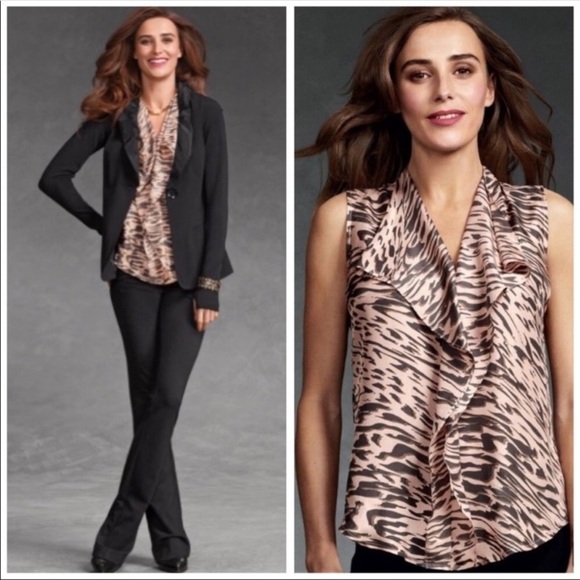 Cabi #104 Pink Brown Silk Sleeveless Top Medium - Picture 1 of 6